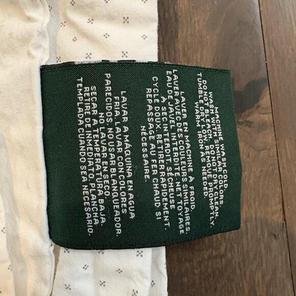 Lauren Ralph Lauren Sheet Twin Size White Gray Mini Dot Print 100% Cotton - Picture 6 of 7